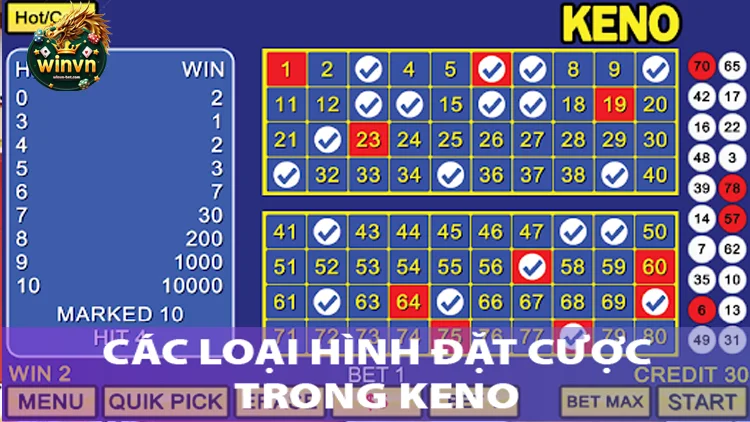 Các Loại Cược Phổ Biến trong Keno Winvn